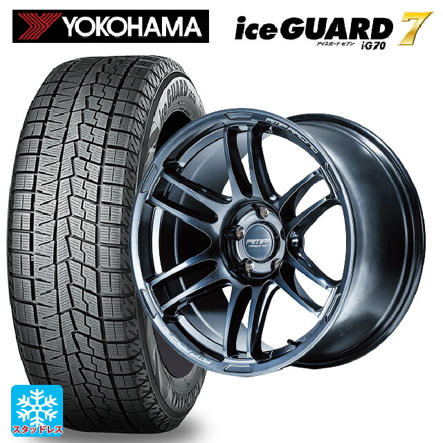 在庫有 235/60R18 107Q XL ヨコハマ アイスガード7(IG70) # エムアイディー MIDレーシング R26 ディープチタンシルバー 18-8J 国産車用 スタッドレスタイヤホイール4本セット