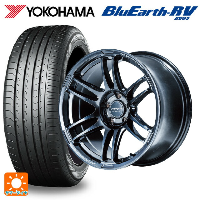 225/50R18 95V ヨコハマ ブルーアース RV03 エムアイディー MIDレーシング R26 ディープチタンシルバー 18-7.5J 国産車用 サマータイヤホイール4本セット