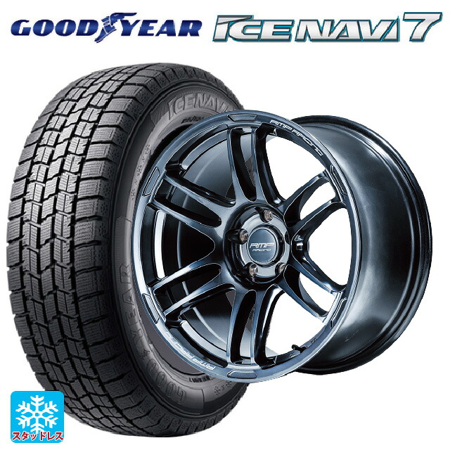 235/50R18 97Q グッドイヤー アイスナビ7(数量限定) # エムアイディー MIDレーシング R26 ディープチタンシルバー 18-8J 国産車用 スタッドレスタイヤホイール4本セット