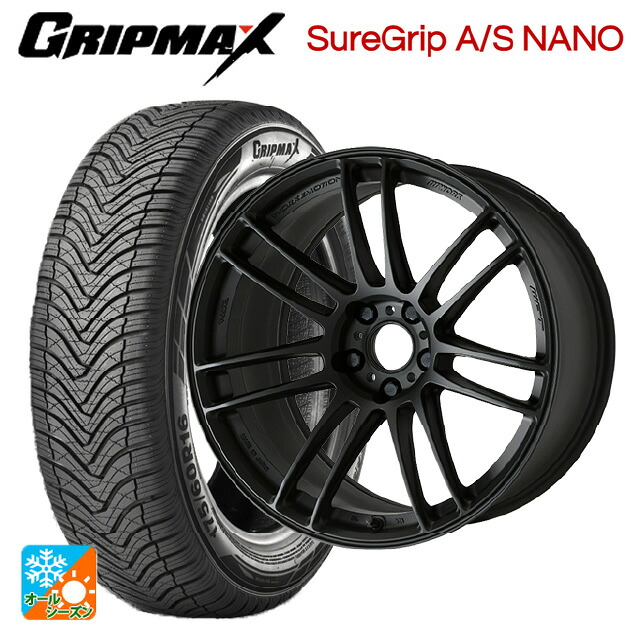 トヨタ プリウス(60系)用 195/60R17 90H グリップマックス シュアグリップ A/S ナノ ブラックレター ワーク エモーション ZR7 MBL 新品オールシーズンタイヤホイール 4本セット