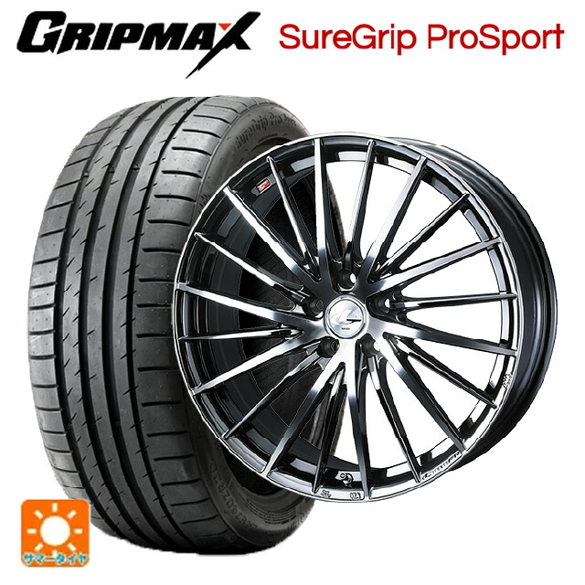 ミツビシ アウトランダーPHEV(5LA GNOW)用 255/45R20 105Y XL グリップマックス シュアグリップ プロスポーツ ブラックレター ウェッズ レオニス FR ブラックメタルコートミラーカット 新品サマータイヤホイール 4本セット｜タイヤホイール専門店コニシタイヤ