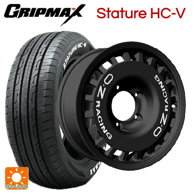 215/65R16 109/107S グリップマックス スタチャーHCV ホワイトレター オーゼット レーシング ラリーレーシング 4×4 Matt Black 16-6J 国産車用 サマータイヤホイール4本セット