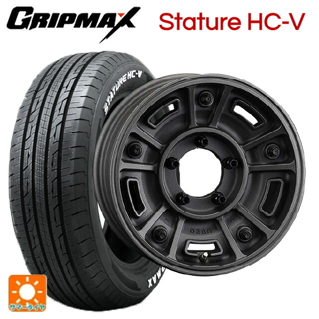 215/65R16 109/107S グリップマックス スタチャーHCV ホワイトレター クリムソン ディーン BJ メキシカン ショットチャコールブラック 16-6J 国産車用 サマータイヤホイール4本セット 107,404円