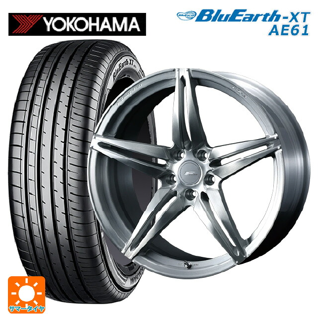 トヨタ ヤリスクロス(10系)用 215/50R18 92V ヨコハマ ブルーアースXT AE61 ウェッズ エフゼロ FZ-3 BRUSHED 新品サマータイヤホイール 4本セット