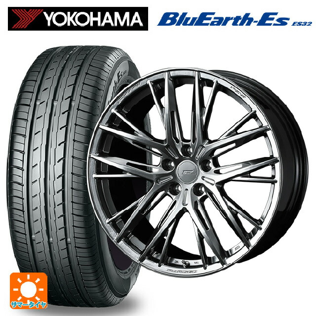 トヨタ GRヤリス(PA系)用 225/40R18 92W ヨコハマ ブルーアースEs ES32 ウェッズ エフゼロ FZ-5 DIAMOND BLACK 新品サマータイヤホイール 4本セット