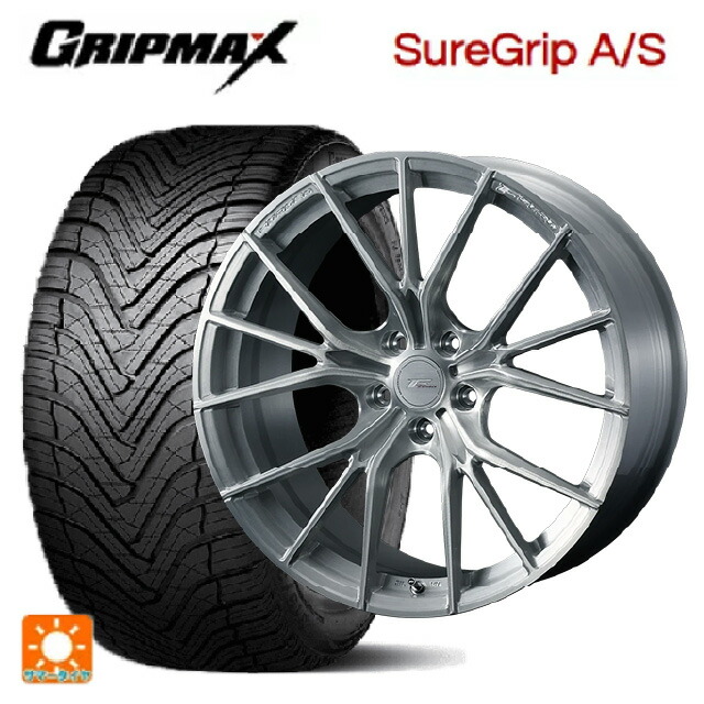 トヨタ アルファード(30系)用 245/40R20 99W XL グリップマックス シュアグリップ A/S ブラックレター ウェッズ エフゼロ FZ-1 BRUSHED 新品オールシーズンタイヤホイール 4本セット