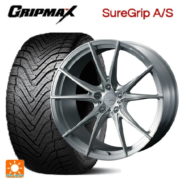 トヨタ アルファード(30系)用 245/40R20 99W XL グリップマックス シュアグリップ A/S ブラックレター ウェッズ エフゼロ FZ-2 BRUSHED 新品オールシーズンタイヤホイール 4本セット