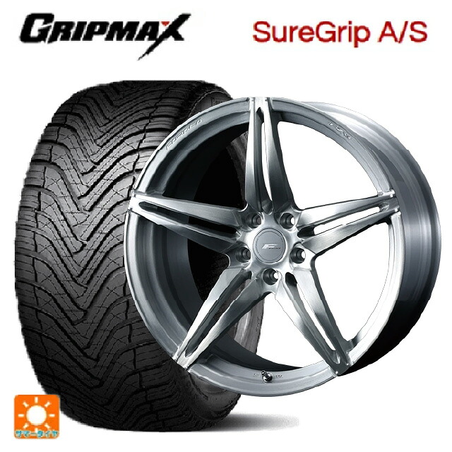 トヨタ カローラ スポーツ(210系)用 225/40R18 92W XL グリップマックス シュアグリップ A/S ブラックレター ウェッズ エフゼロ FZ-3 BRUSHED 新品オールシーズンタイヤホイール 4本セット