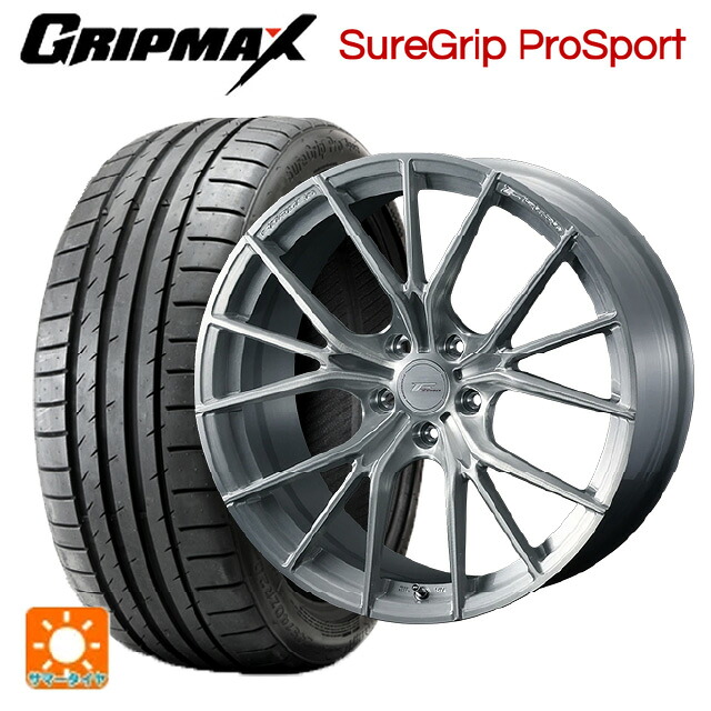 トヨタ アルファード(40系)用 245/35R21 96Y XL グリップマックス シュアグリップ プロスポーツ ブラックレター ウェッズ エフゼロ FZ-1 # BRUSHED 新品サマータイヤホイール 4本セット