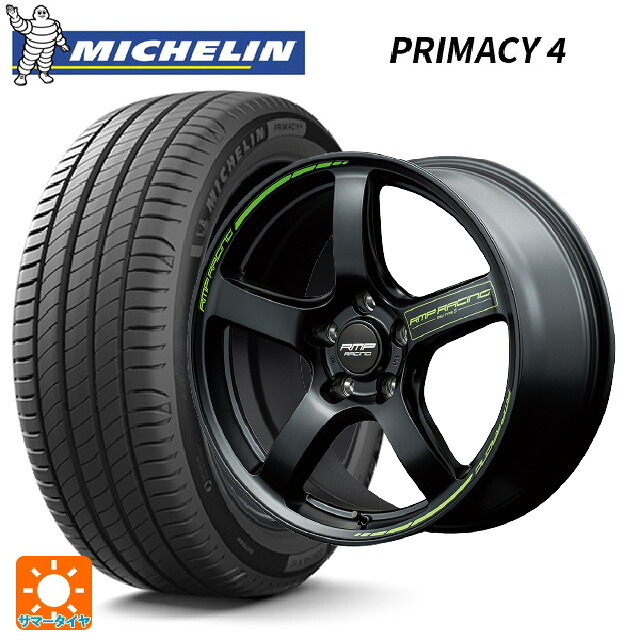 225/50R18 95V DT1(ホンダ承認) ミシュラン 正規品 プライマシー4 # エムアイディー MIDレーシング R50 タイプS セミグロスブラック 18-8J 国産車用 サマータイヤホイール4本セット|タイヤホイール専門店コニシタイヤ