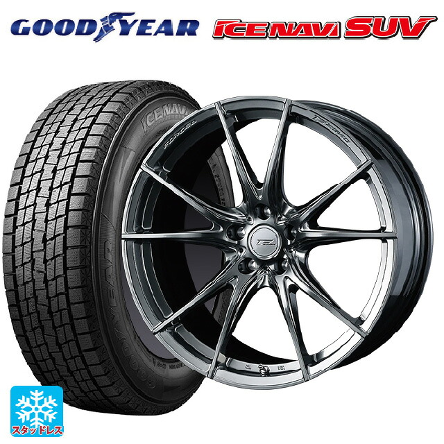 マツダ CX-80(KL5/KL3系)用 2025年製 235/55R19 101Q グッドイヤー アイスナビ SUV ウェッズ エフゼロ FZ-2 DIAMOND BLACK 新品スタッドレスタイヤホイール 4本セット