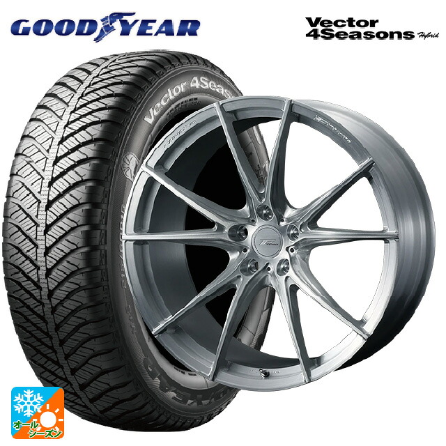 ホンダ ステップワゴン(RP6~8)用 225/40R18 92H XL グッドイヤー ベクターフォーシーズンズ ハイブリッド ウェッズ エフゼロ FZ-2 BRUSHED 新品オールシーズンタイヤホイール 4本セット