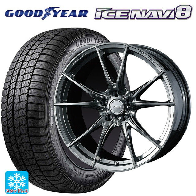 トヨタ RAV4(50系)用 225/60R18 100Q グッドイヤー アイスナビ8 ウェッズ エフゼロ FZ-2 DIAMOND BLACK 新品スタッドレスタイヤホイール 4本セット