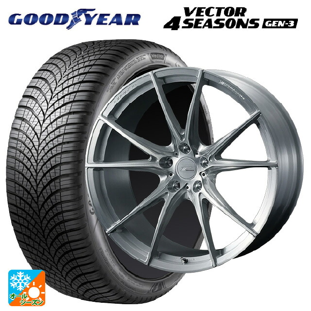 225/55R19 99V グッドイヤー ベクター4シーズンズ ジェン3 ウェッズ エフゼロ FZ-2 BRUSHED 19-8J 国産車用 オールシーズンタイヤホイール4本セット