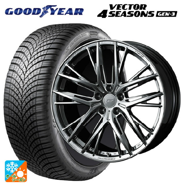 スバル フォレスター(SL系)用 235/50R19 103W XL グッドイヤー ベクター4シーズンズ ジェン3 ウェッズ エフゼロ FZ-5 DIAMOND BLACK 新品オールシーズンタイヤホイール 4本セット