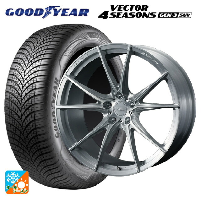 トヨタ RAV4(50系)用 235/55R19 105W XL グッドイヤー ベクター4シーズンズ ジェン3 SUV ウェッズ エフゼロ FZ-2 BRUSHED 新品オールシーズンタイヤホイール 4本セット|タイヤホイール専門店コニシタイヤ