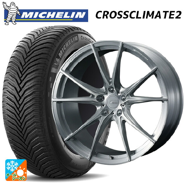 トヨタ ハリアー(80系)用 225/55R19 99V ミシュラン クロスクライメイト2 SUV 正規品 # ウェッズ エフゼロ FZ-2 BRUSHED 新品オールシーズンタイヤホイール 4本セット