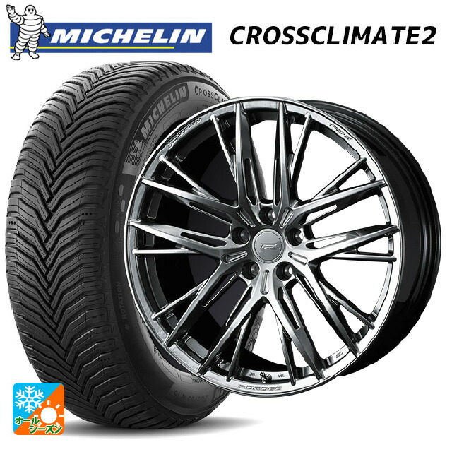 トヨタ ハリアー(80系)用 225/55R19 99V ミシュラン クロスクライメイト2 SUV 正規品 # ウェッズ エフゼロ FZ-5 DIAMOND BLACK 新品オールシーズンタイヤホイール 4本セット