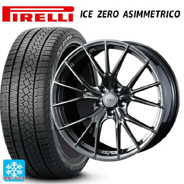スバル レガシィアウトバック(BS系)用 225/60R18 100H ピレリ アイスゼロ アシンメトリコ 正規品 # ウェッズ エフゼロ FZ-1 DIAMOND BLACK 新品スタッドレスタイヤホイール 4本セット