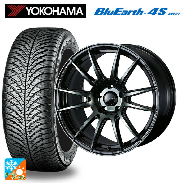 225/50R18 99W XL ヨコハマ ブルーアース4S AW21 # ウェッズ ウェッズスポーツ SA62R WBC 18-7.5J 国産車用 オールシーズンタイヤホイール4本セット