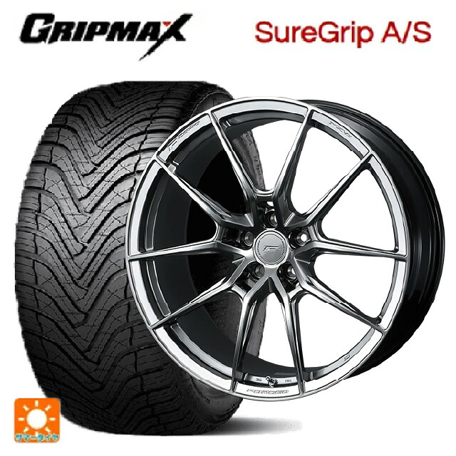 ミツビシ デリカD:5(3DA系)用 225/55R18 98W グリップマックス シュアグリップ A/S ブラックレター ウェッズ エフゼロ FZ-6 ダイヤモンドブラック 新品オールシーズンタイヤホイール 4本セット