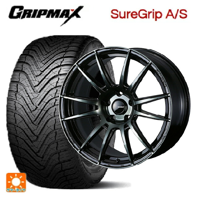 トヨタ GRヤリス(PA系)用 225/40R18 92W XL グリップマックス シュアグリップ A/S ブラックレター ウェッズ ウェッズスポーツ SA62R WBC 新品オールシーズンタイヤホイール 4本セット