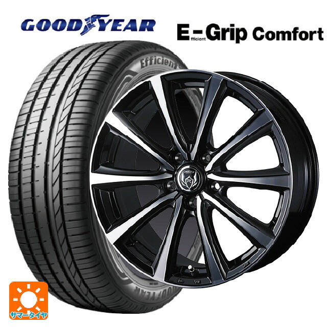 195/45R17 81W グッドイヤー エフィシェントグリップ コンフォート ウェッズ ライツレー MS ブラックメタリックポリッシュ 17-7J 国産車用 サマータイヤホイール4本セット
