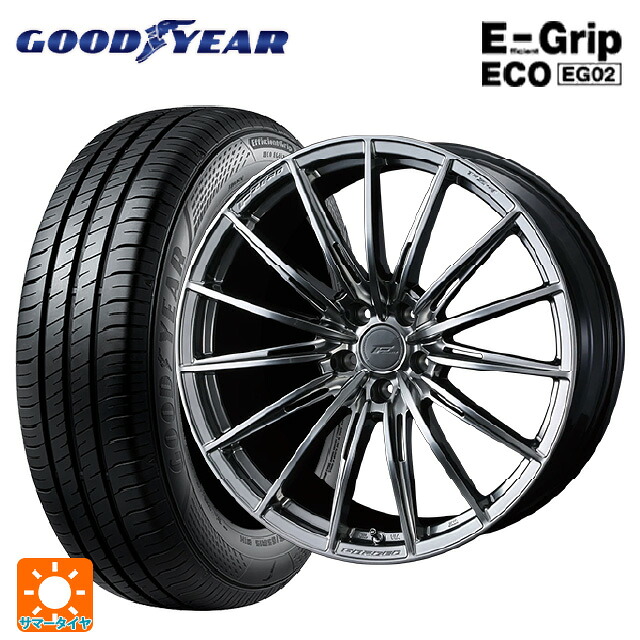 スバル レヴォーグ(VN系)用 225/45R18 95W XL グッドイヤー エフィシェントグリップ エコ EG02 ウェッズ エフゼロ FZ-4 DIAMOND BLACK 新品サマータイヤホイール 4本セット