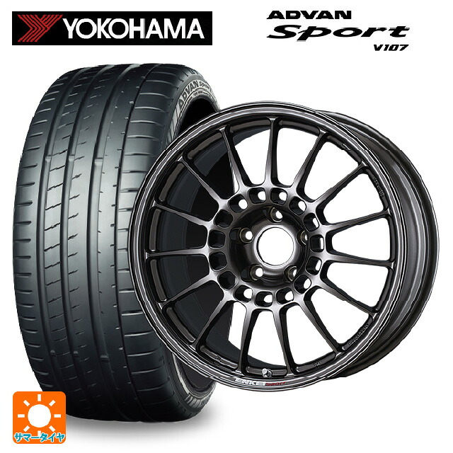 トヨタ GRカローラ(4BA-GZEA14H)用 265/35R18 97Y XL ヨコハマ アドバンスポーツ V107 正規品 エンケイ エンケイスポーツ RC-T5 Dark Silver 新品サマータイヤホイール 4本セット|タイヤホイール専門店コニシタイヤ