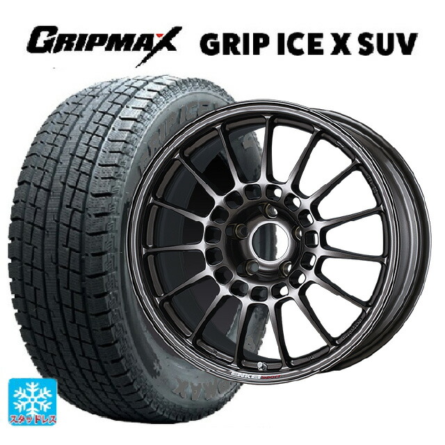 2023年製 235/60R18 107H XL グリップマックス グリップアイスX SUV ブラックレター # エンケイ エンケイスポーツ RC-T5 Dark Silver 18-8J 国産車用 スタッドレスタイヤホイール4本セット 117,975円