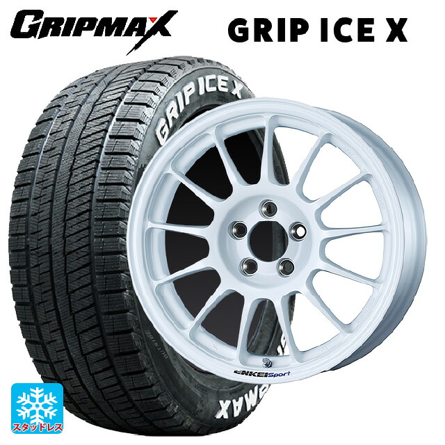 185/65R15 88Q グリップマックス グリップアイスX ホワイトレター エンケイ エンケイスポーツ RC-T5 White 15-6J 国産車用 スタッドレスタイヤホイール4本セット