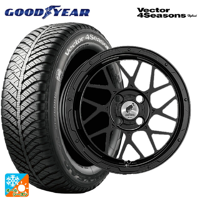 165/50R15 73H グッドイヤー ベクターフォーシーズンズ ハイブリッド スーパースター ロディオドライブ 8Mモノ # マットブラック 15-4.5J 国産車用 オールシーズンタイヤホイール4本セット｜タイヤホイール専門店コニシタイヤ