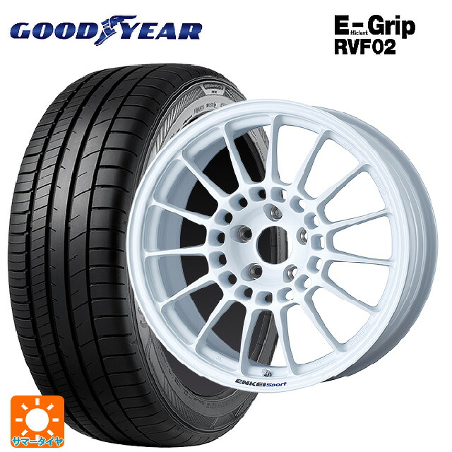 スバル レヴォーグ(VN系)用 225/45R18 95W XL グッドイヤー エフィシェントグリップ RVF02 エンケイ エンケイスポーツ RC-T5 White 新品サマータイヤホイール 4本セット|タイヤホイール専門店コニシタイヤ