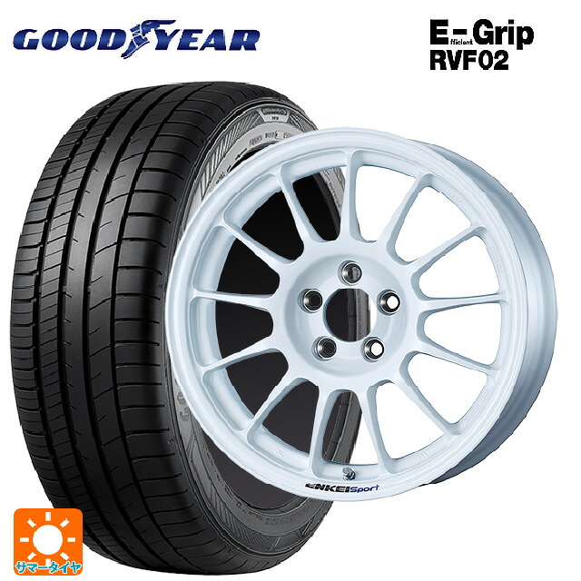 スズキ スイフトスポーツ(ZC33S)用 185/55R16 83V グッドイヤー エフィシェントグリップ RVF02 エンケイ エンケイスポーツ RC-T5 White 新品サマータイヤホイール 4本セット