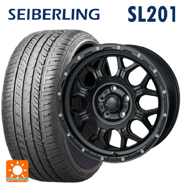 195/60R16 89H セイバーリング セイバーリング SL201(ブリヂストン工場生産） ジャパン三陽 ハイブロック ジェラード サテンBK/リーミング 16-7J 国産車用 サマータイヤホイール4本セット｜タイヤホイール専門店コニシタイヤ