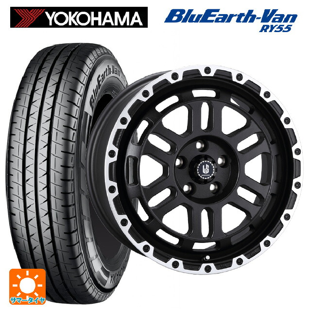 スズキ ジムニーノマド(JC74W)用 195/80R15 107/105Q ヨコハマ ブルーアースVan RY55C 阿部商会 ラ･ストラーダ ディスカバー WBRP 新品サマータイヤホイール 5本セット