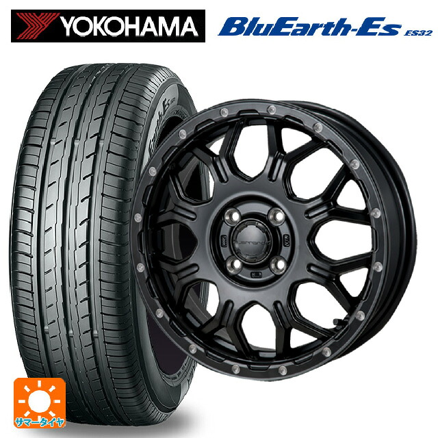 ダイハツ タフト(LA900/LA910)用 165/70R14 81S ヨコハマ ブルーアースEs ES32 ジャパン三陽 ハイブロック ジェラード サテンBK/リーミング 新品サマータイヤホイール 4本セット