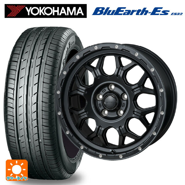 トヨタ プリウス(60系)用 195/60R17 90H ヨコハマ ブルーアースEs ES32 ジャパン三陽 ハイブロック ジェラード サテンBK/リーミング 新品サマータイヤホイール 4本セット