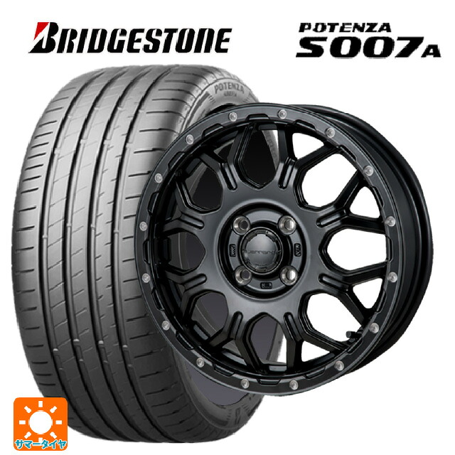 225/50R16 96W XL ブリヂストン ポテンザ S007A 正規品 ジャパン三陽 ハイブロック ジェラード サテンBK/リーミング 16-6J 国産車用 サマータイヤホイール4本セット｜タイヤホイール専門店コニシタイヤ