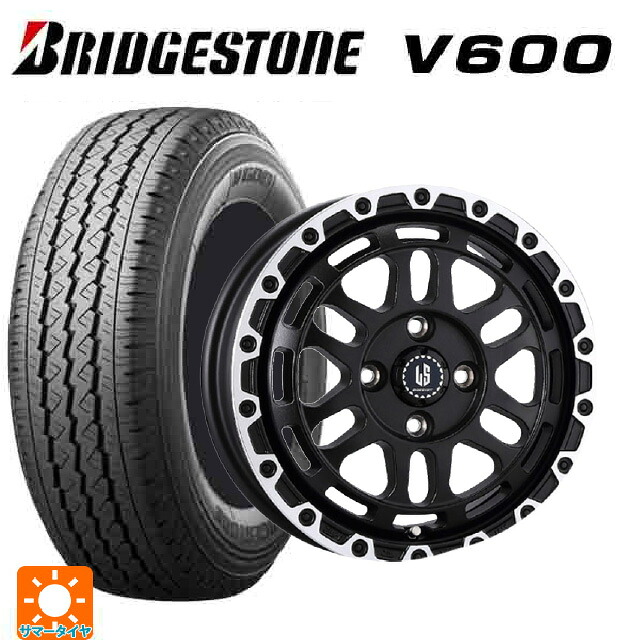 トヨタ サクシード(160系)用 165/80R14 97/95N ブリヂストン V600 正規品 阿部商会 ラ･ストラーダ ディスカバー WBRP 新品サマータイヤホイール 4本セット
