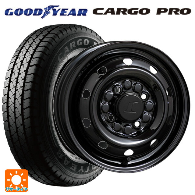 145/80R12 80/78N グッドイヤー カーゴプロ トピー M74 BK ブラック（スチール） 12-3.5J 国産車用 サマータイヤホイール4本セット