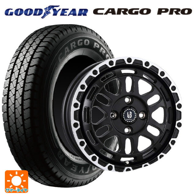 トヨタ サクシード(160系)用 175/80R14 99/98N グッドイヤー カーゴプロ 阿部商会 ラ･ストラーダ ディスカバー WBRP 新品サマータイヤホイール 4本セット