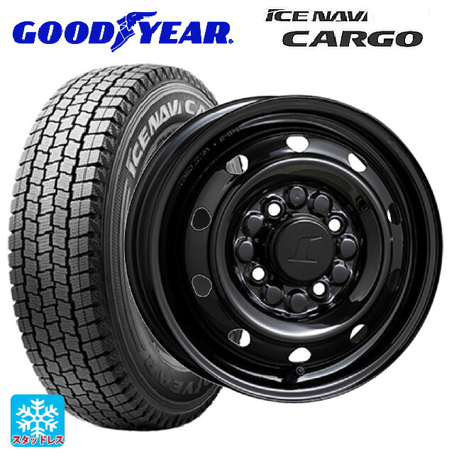145/80R12 80/78N グッドイヤー アイスナビ カーゴ トピー M74 BK ブラック（スチール） 12-3.5J 国産車用 スタッドレスタイヤホイール4本セット