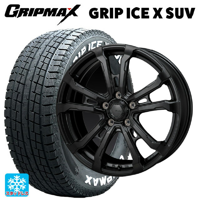 トヨタ bZ4X(11/15系)用 2022年製 235/60R18 107H XL グリップマックス グリップアイスX SUV ホワイトレター # ジャパン三陽 ハイブロック ヴィラス サテンブラック 新品スタッドレスタイヤホイール 4本セット