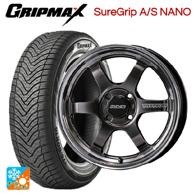 ミツビシ デリカミニ(4WD車)(B3系)用 165/65R15 81H グリップマックス シュアグリップ A/S ナノ ブラックレター レイズ ボルクレーシング TE37KCR プログレッシブモデル HF 新品オールシーズンタイヤホイール 4本セット