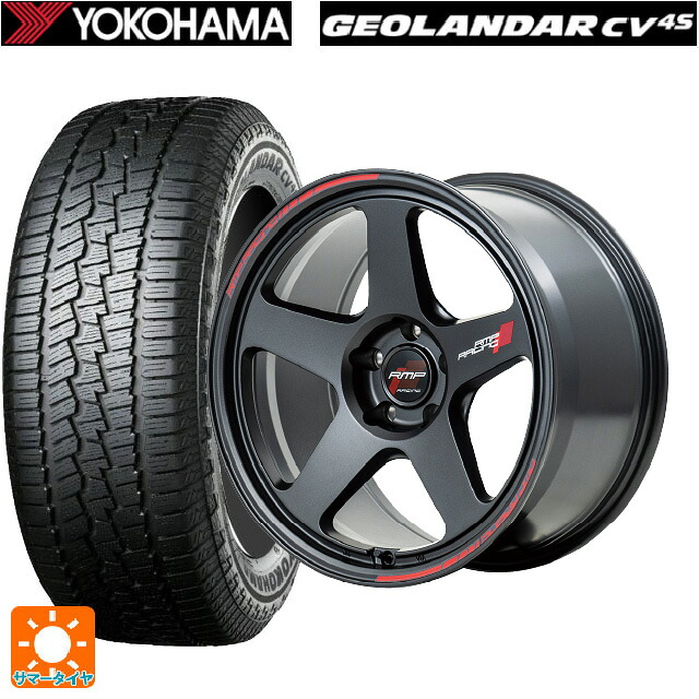 235/65R18 106V ヨコハマ ジオランダー CV G058 正規品 エムアイディー MIDレーシング TR50 ターマックブラック 18-8J 国産車用 サマータイヤホイール4本セット