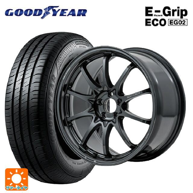 スバル レヴォーグ(VN系)用 225/45R18 95W XL グッドイヤー エフィシェントグリップ エコ EG02 レイズ ボルクレーシング CE28N プラス MM 新品サマータイヤホイール 4本セット