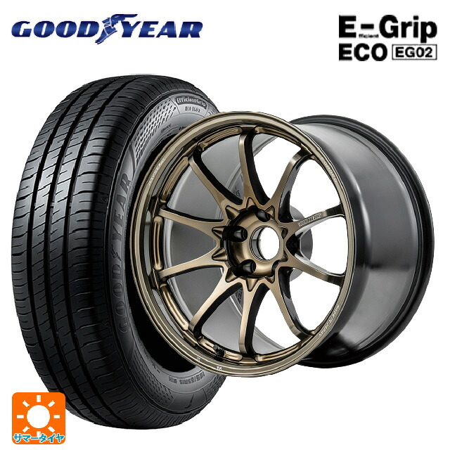 スバル レヴォーグ(VN系)用 225/45R18 95W XL グッドイヤー エフィシェントグリップ エコ EG02 レイズ ボルクレーシング CE28N プラス SZ 新品サマータイヤホイール 4本セット
