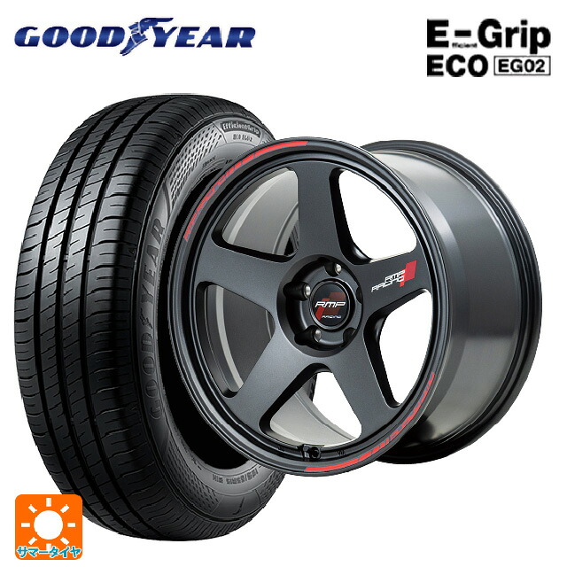 スバル レヴォーグ(VN系)用 225/45R18 95W XL グッドイヤー エフィシェントグリップ エコ EG02 エムアイディー MIDレーシング TR50 ターマックブラック 新品サマータイヤホイール 4本セット｜タイヤホイール専門店コニシタイヤ