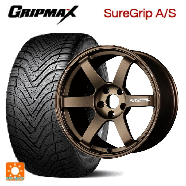 トヨタ アルファード(30系)用 245/40R19 98W XL グリップマックス シュアグリップ A/S ブラックレター レイズ ボルクレーシング TE37サーガ S-プラス BR 新品オールシーズンタイヤホイール 4本セット